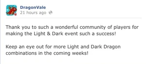 Light and Dark Event Success Facebook Message