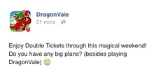 Double Tickets Weekend 2 Facebook Message