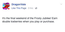 Double Iceberry Weekend 2 Facebook Message