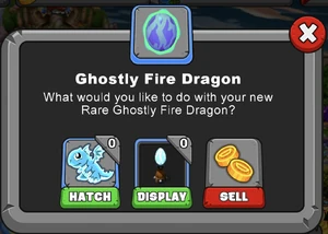 Ghostly Fire Dragon Hatch Menu