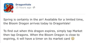 Bloom Dragon Facebook Message 2014