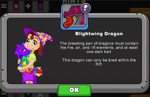 Blightwing Dragon Breeding Hint