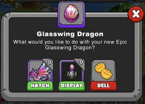 Glasswing Dragon Hatch Menu