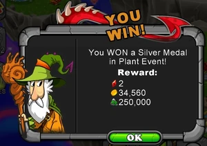 Message card for winning Silver Medal