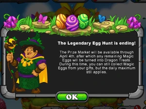 Legendary Egg Hunt Event Is Ending Message Card