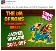 Jasper Dragon Limited Sale Facebook Message
