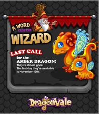 Amber Dragon In-Game Notification: Last Call 2013