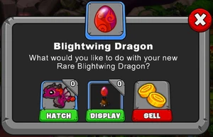 Blightwing Dragon Hatch Menu