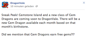 Gemstone Island and Dragons Facebook Message 2012