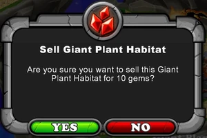 Example: Confirmation Message to Sell a Habitat