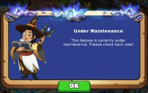 Summoning Circle Under Maintenance In-Game Message