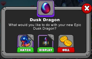 DUsk Dragon Hatch Menu