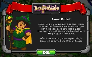 Legendary Egg Hunt Event Ended Message Card