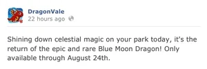 Blue Moon Dragon Facebook Message 2013