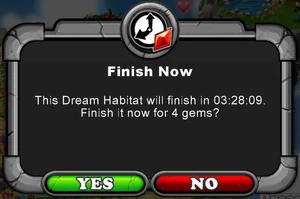 Example: Confirmation Message to Speed Up Building a Habitat