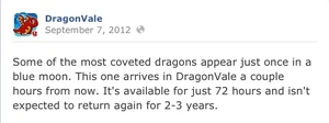 Blue Moon Dragon Facebook Message 2012