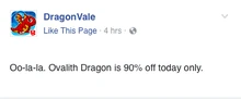 Ovalith Dragon Limited Sale Facebook Message
