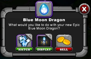Blue Moon Dragon Hatch Menu