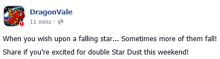 Double Star Dust Weekend Facebook Message