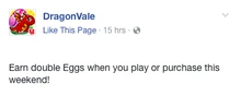Double Egg Weekend Facebook Message