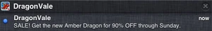 Amber Dragon "Sale" Notification 2013