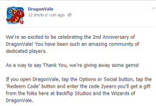 Free Gems Facebook Message 2013