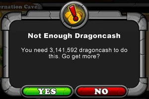 Not Enough Dragoncash Message