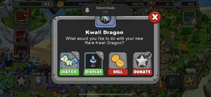 Kwall Dragon Hatch Menu