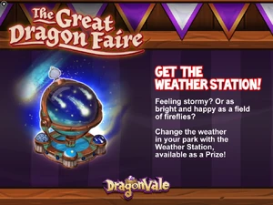 The Great Dragon Faire Weather Station In-Game Notification