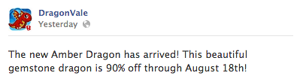 Amber Dragon Facebook Message 2013