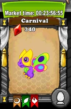 Example of Countdown timer above Carnival Dragon card