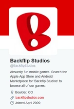 Backflip Studios' Twitter Profile