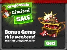 Bonus Gem Sale 2016 In-Game Notification