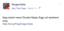 Double Legendary Egg Weekend Facebook Message