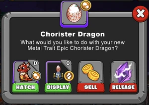 Chorister Dragon Hatch Menu