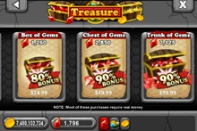 Gem Bonus in Treasure section of Market (US Dollar)