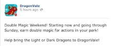 Double Magic Weekend Facebook Message 2013
