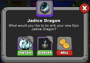 Jadice Dragon Hatch Menu