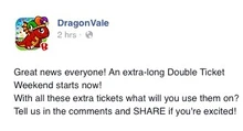 Double Tickets Weekend 3 Facebook Message