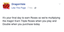 Triple Rose Day Facebook Message