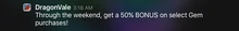 Bonus Gem Deals Notification 2017