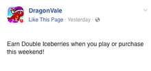 Double Iceberry Weekend Facebook Message