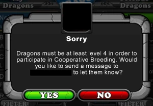 Unable to Breed Message