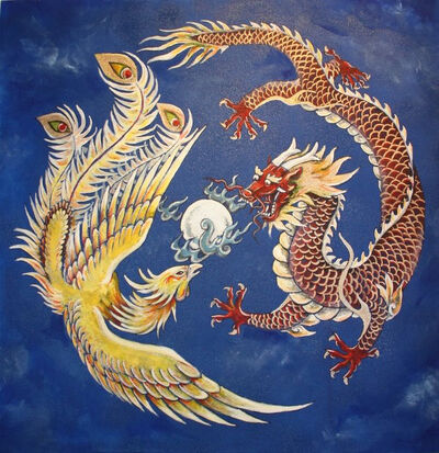 Chinese dragon and pheonix