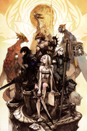 Artwork of the Heroes of Drakengard & NieR.