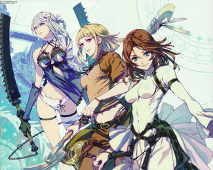 Artwork of Furiae with the other female protagonists.