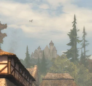 Über Schloss Nadoret kreisen 