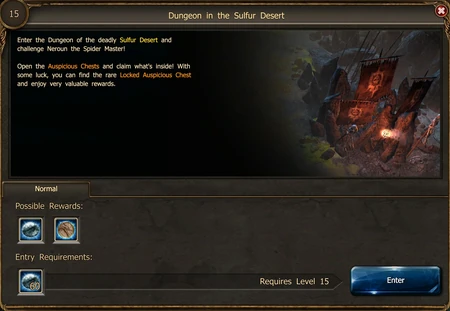 Dungeon in the Sulfur Desert Entrance
