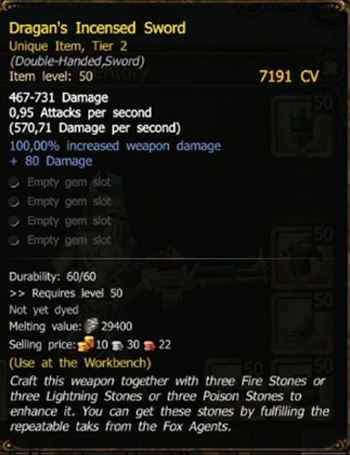 Dragan's Incensed Sword