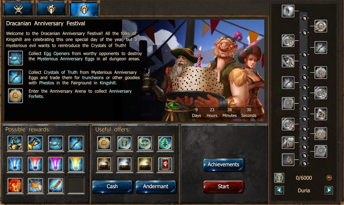 Dracanian Anniversary Arena, Drakensang Online Wiki